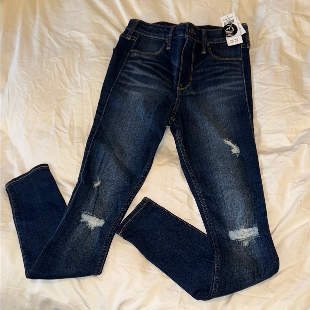 Women's Distressed Blue Jeans